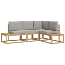 Buiten bankenset 3 Stuk Wit en Lichtgrijs Polyester