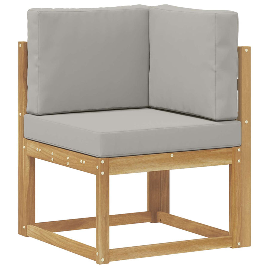 Buiten bankenset 3 Stuk Wit en Lichtgrijs Polyester