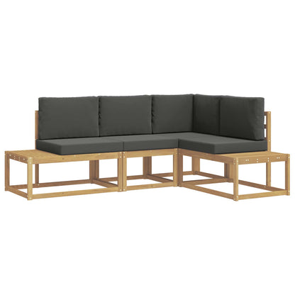 Buiten bankenset 3 Stuk Wit en antracietkleurig Polyester