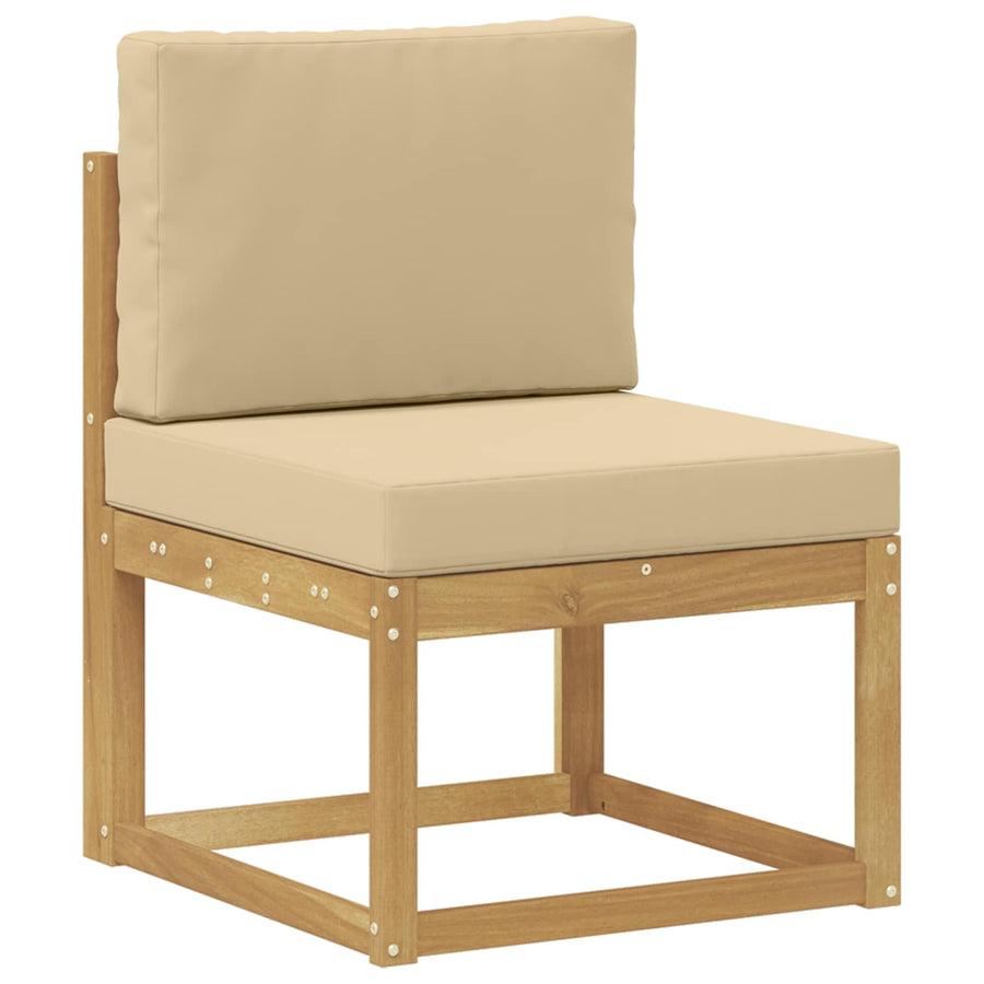 Buiten bankenset 3 Stuk Wit en Beige Polyester