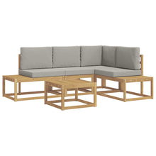 Buiten bankenset 4 Stuk Wit en Lichtgrijs Polyester