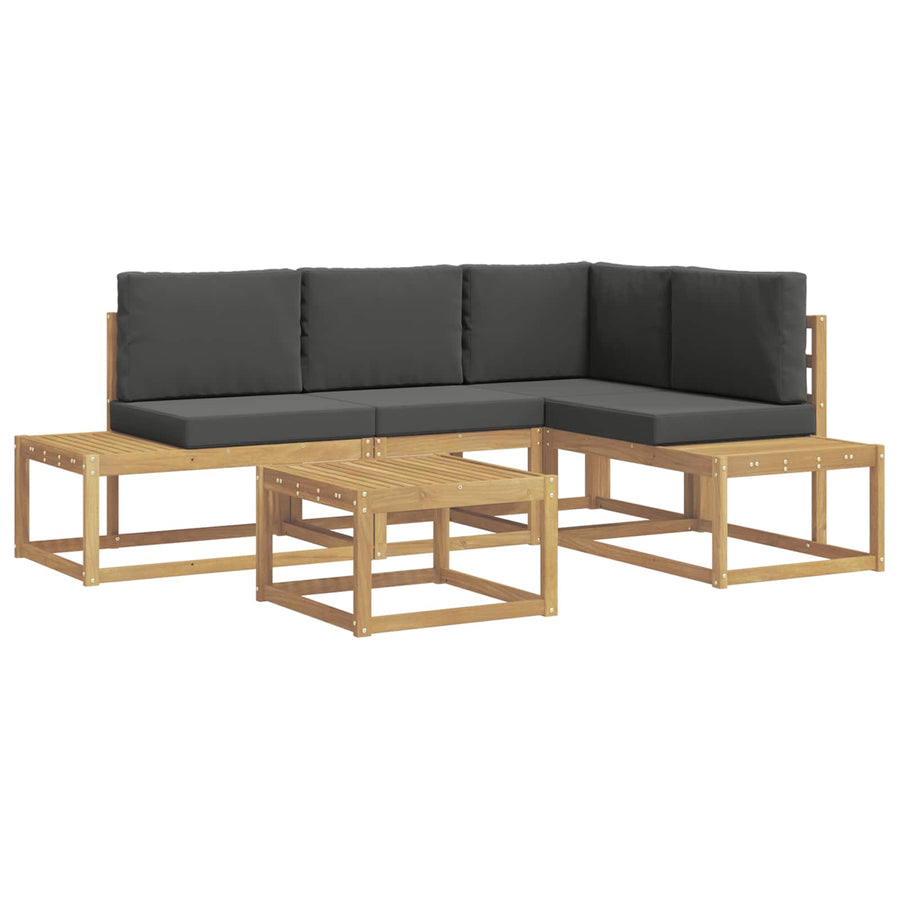 Buiten bankenset 4 Stuk Wit en antracietkleurig Polyester