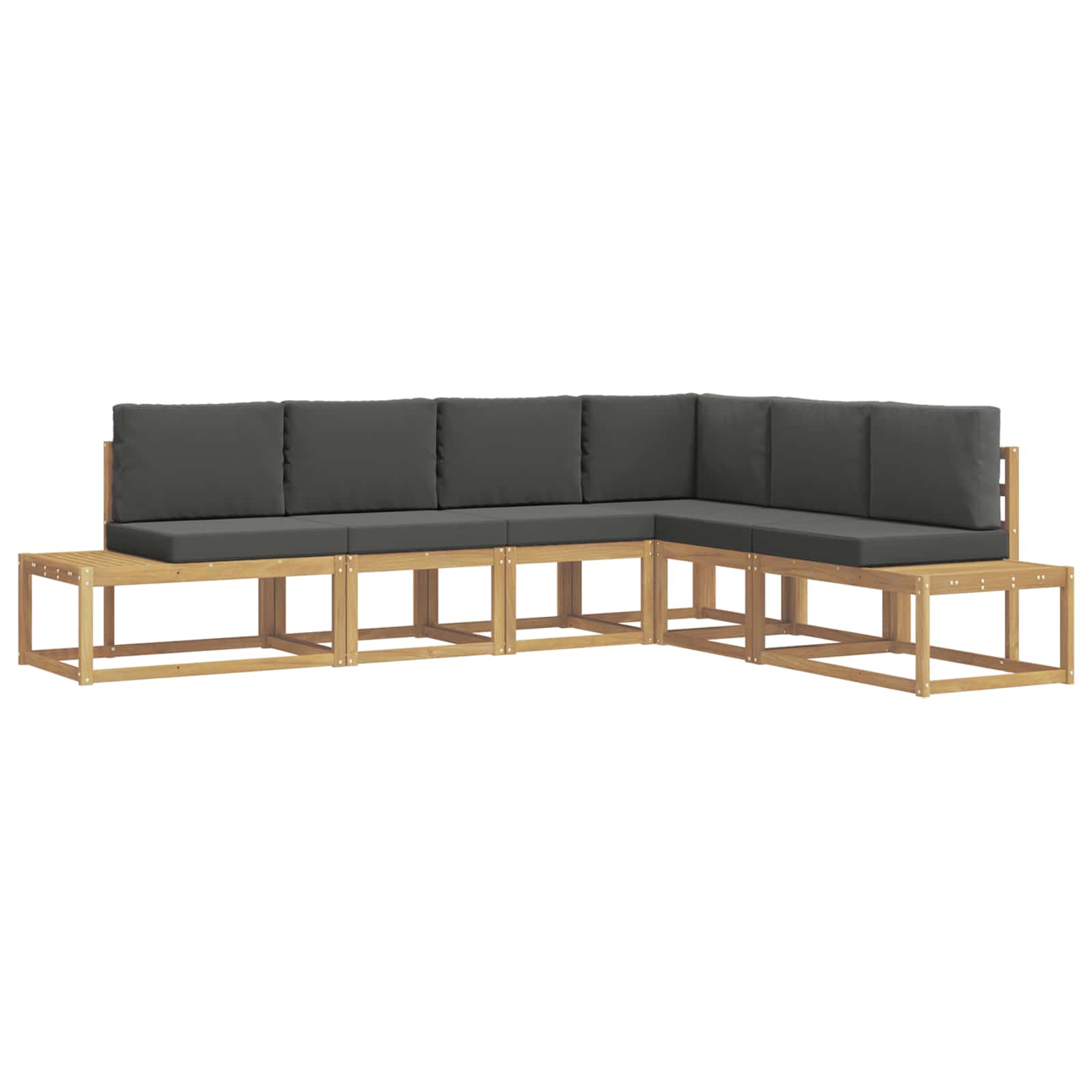 Buiten bankenset 4 Stuk Wit en antracietkleurig Polyester