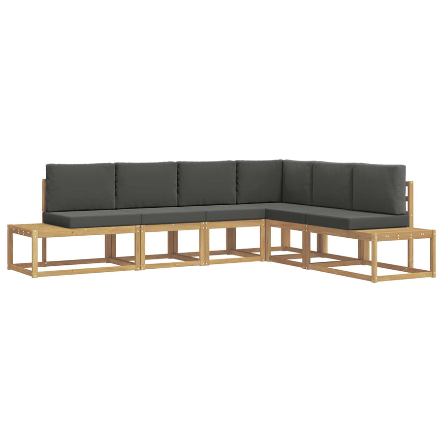 Buiten bankenset 4 Stuk Wit en antracietkleurig Polyester