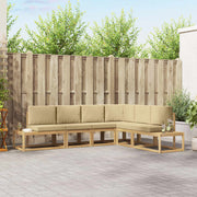 Modulaire tuinbank 273x213,5x73 cm massief acaciahout wit beige
