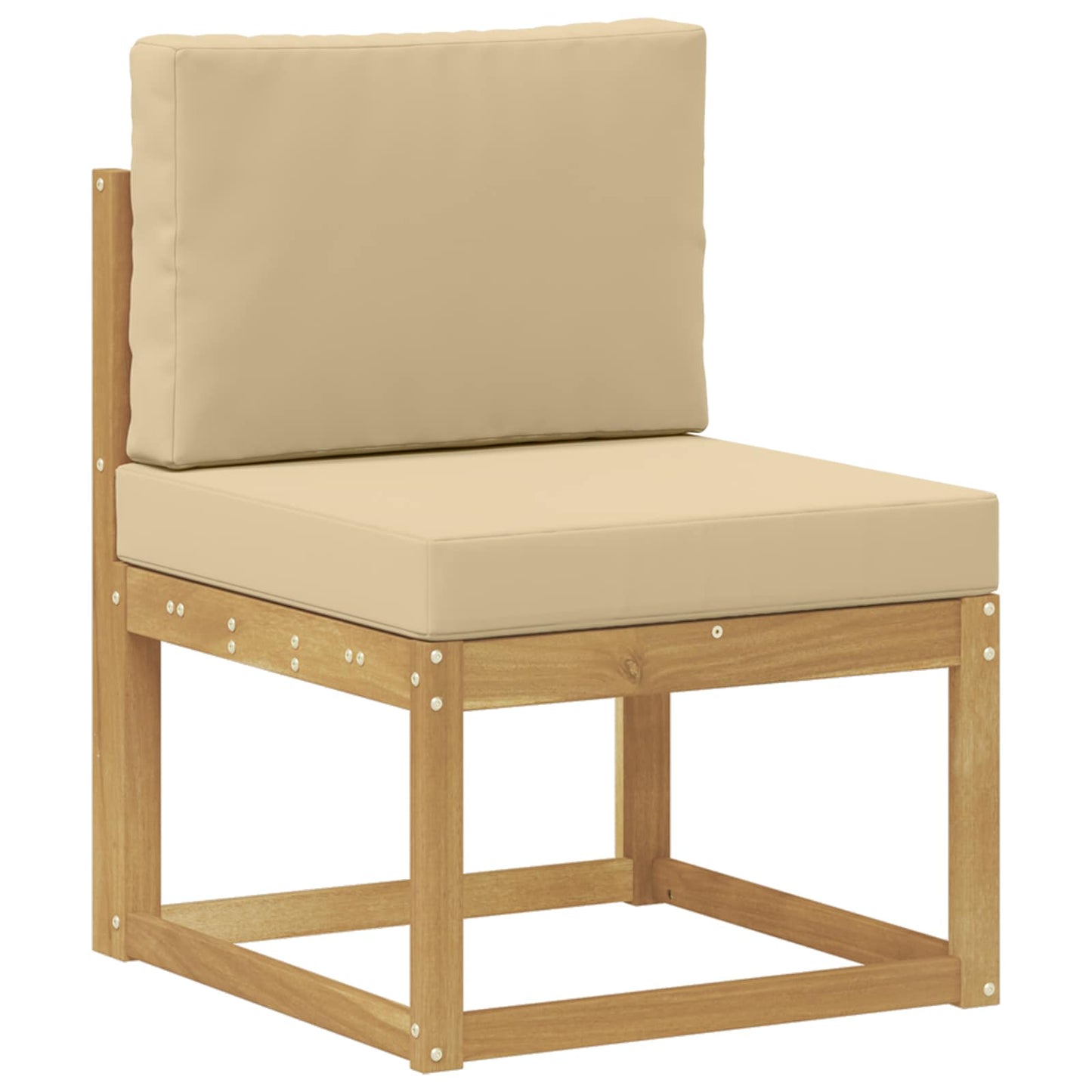 Buiten bankenset 4 Stuk Wit en Beige Polyester