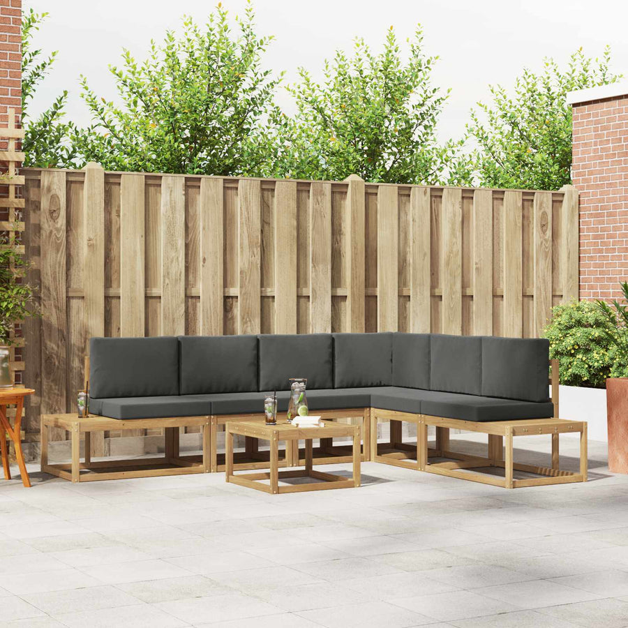 Buiten bankenset 5 Stuk Wit en antracietkleurig Polyester