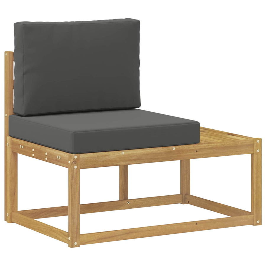 Buiten bankenset 5 Stuk Wit en antracietkleurig Polyester
