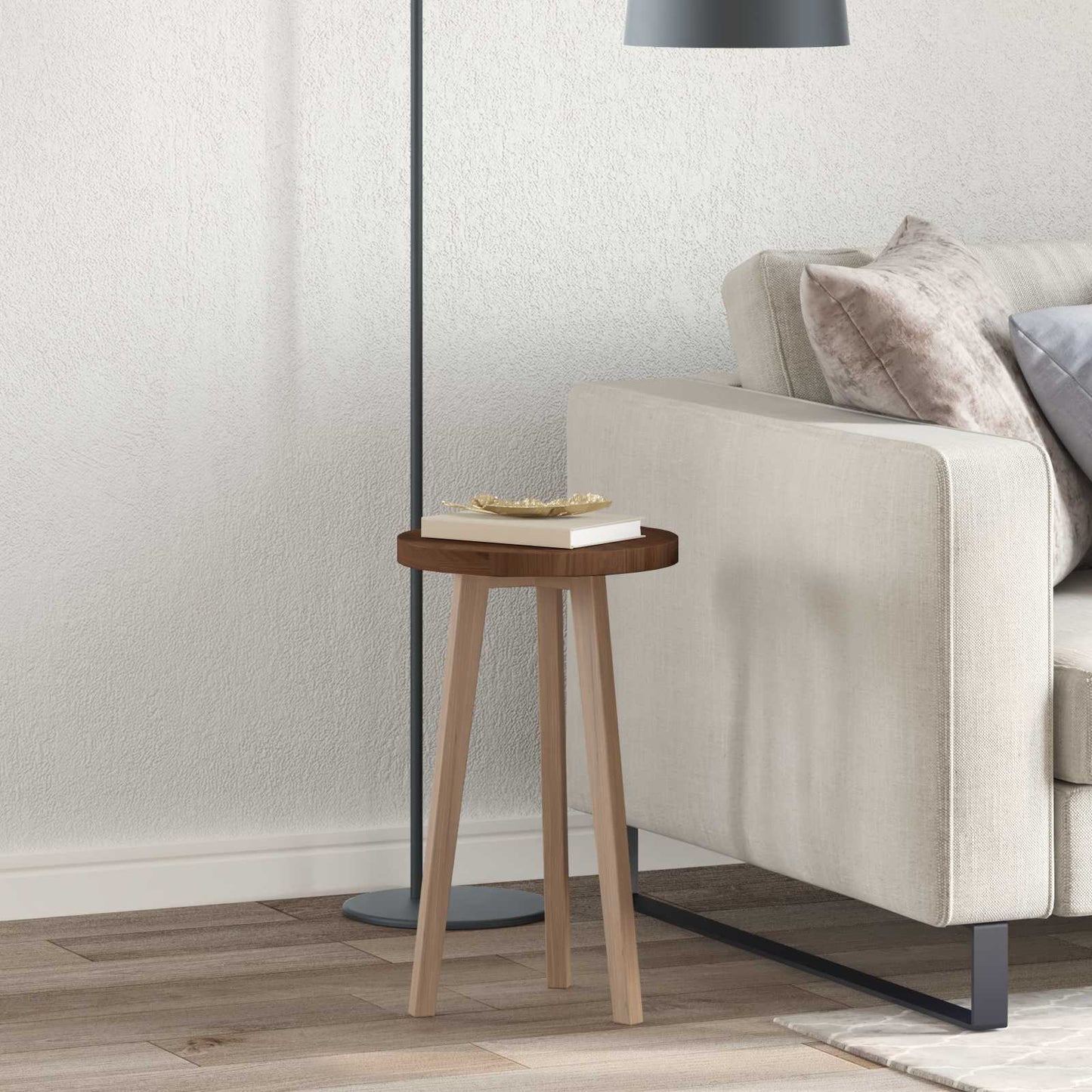 Tafelblad Licht Bruin Ø 30 x 2,5 cm Massief Eikenhout