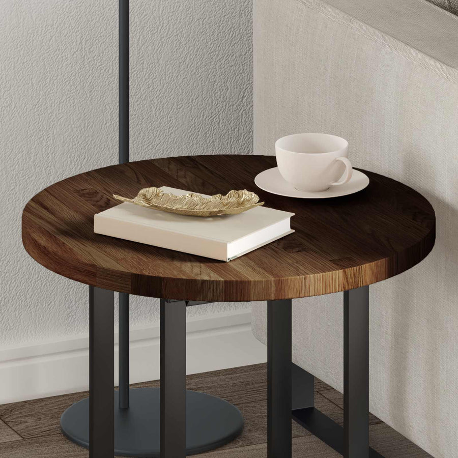 Tafelblad Licht Bruin Ø 50 x 2,5 cm Massief Eikenhout