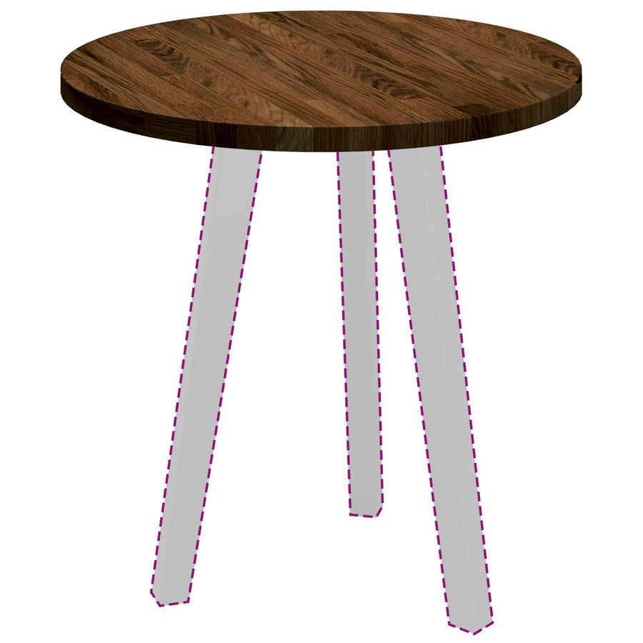 Tafelblad Licht Bruin Ø 50 x 2,5 cm Massief Eikenhout