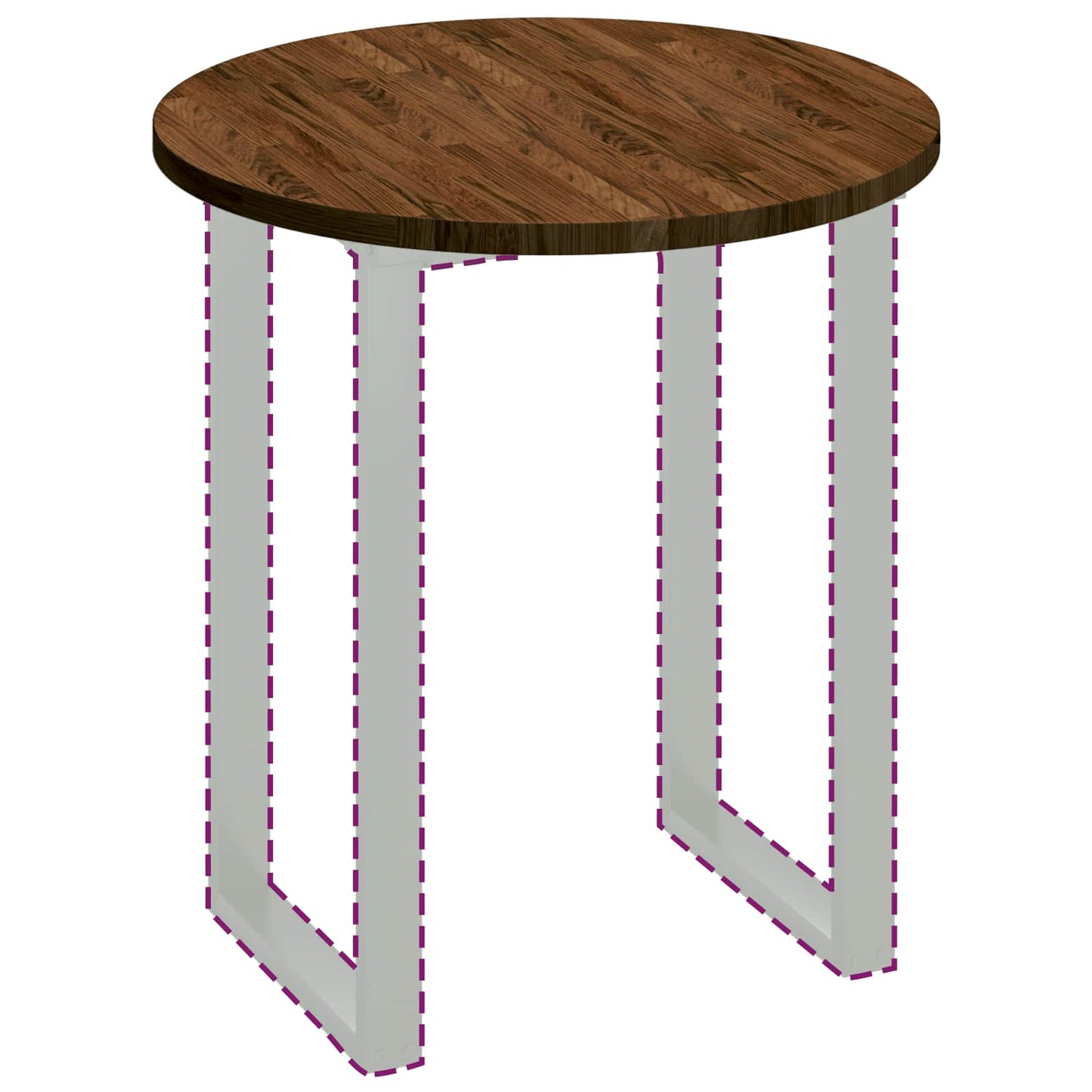Tafelblad Licht Bruin Ø 70 x 2,5 cm Massief Eikenhout
