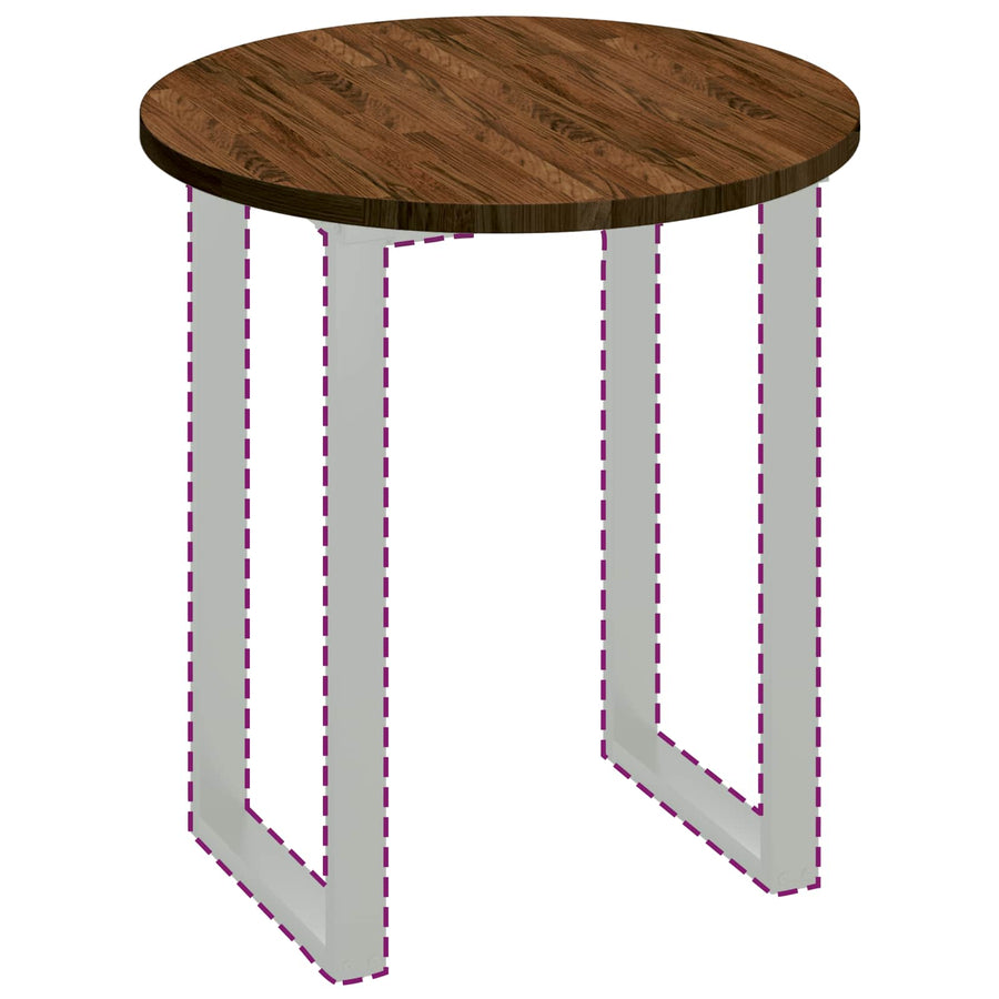 Tafelblad Licht Bruin Ø 70 x 2,5 cm Massief Eikenhout