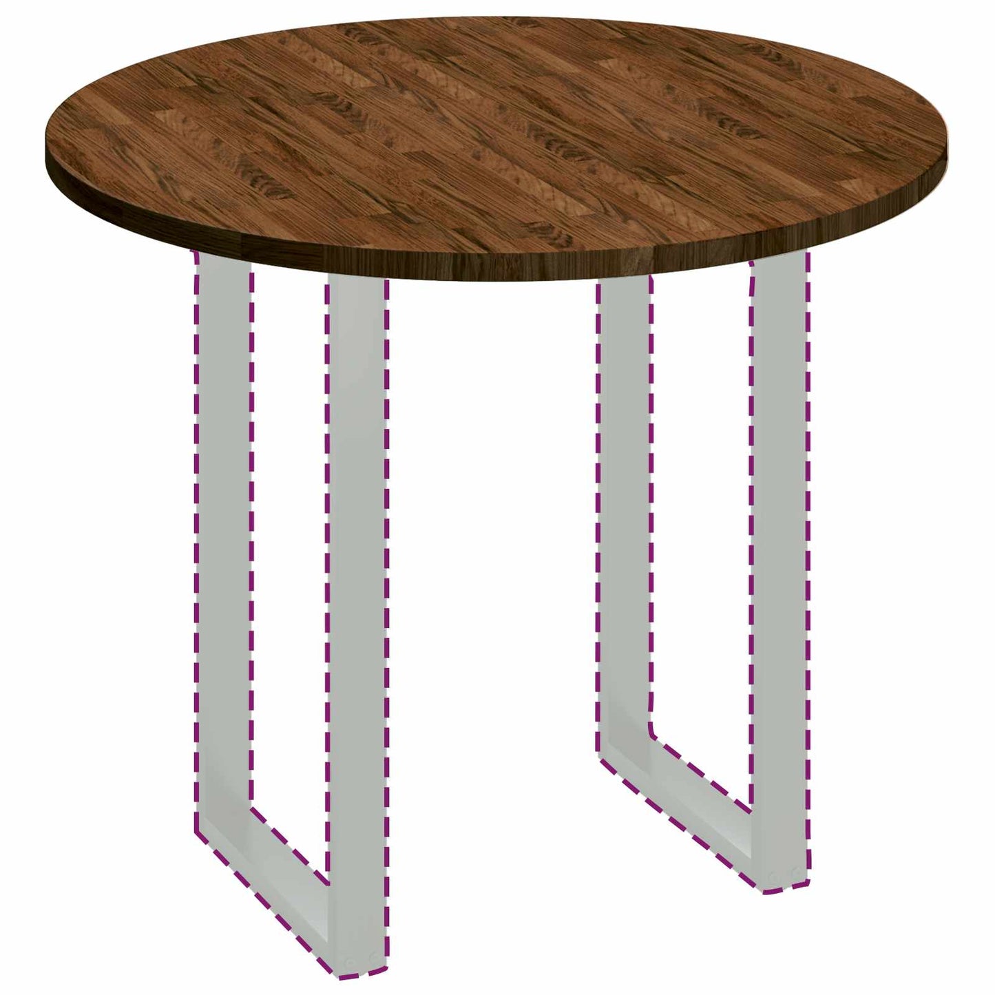 Tafelblad Licht Bruin Ø 90 x 2,5 cm Massief Eikenhout