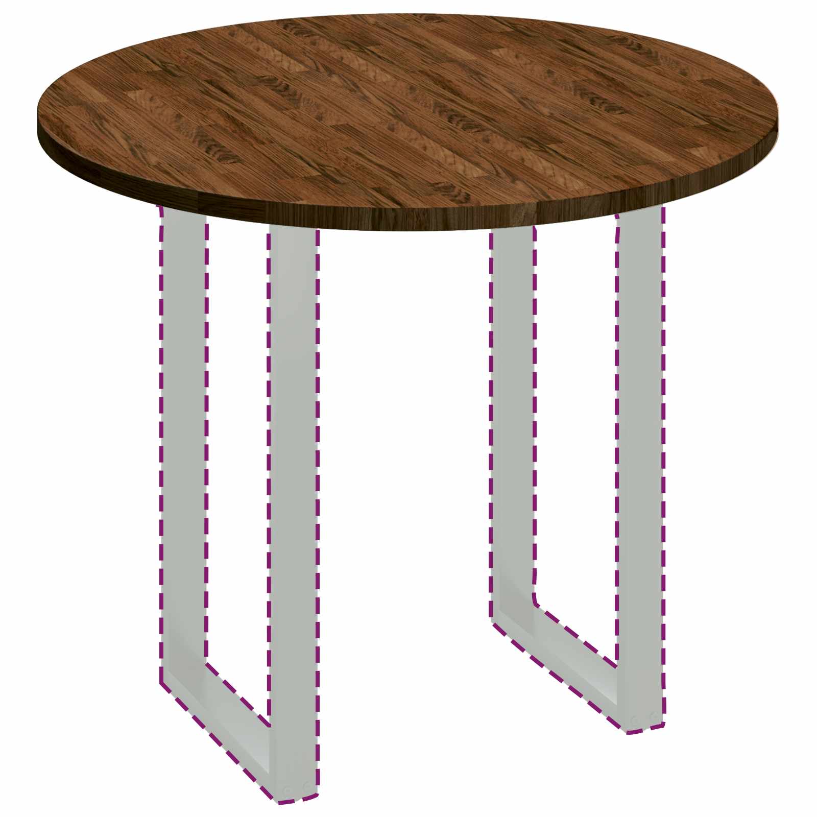 Tafelblad Licht Bruin Ø 90 x 2,5 cm Massief Eikenhout