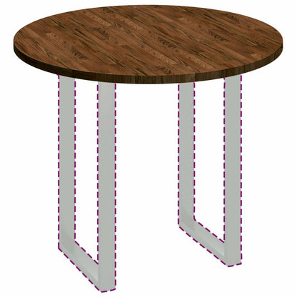 Tafelblad Licht Bruin Ø 90 x 2,5 cm Massief Eikenhout