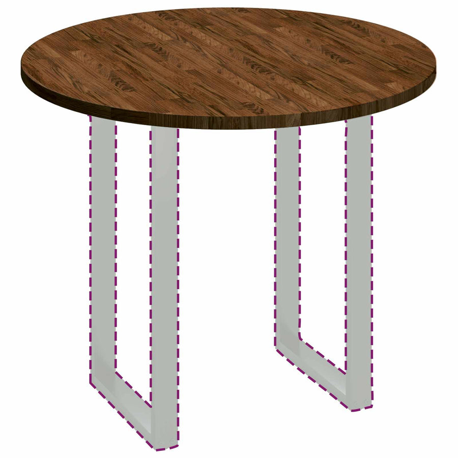 Tafelblad Licht Bruin Ø 90 x 2,5 cm Massief Eikenhout