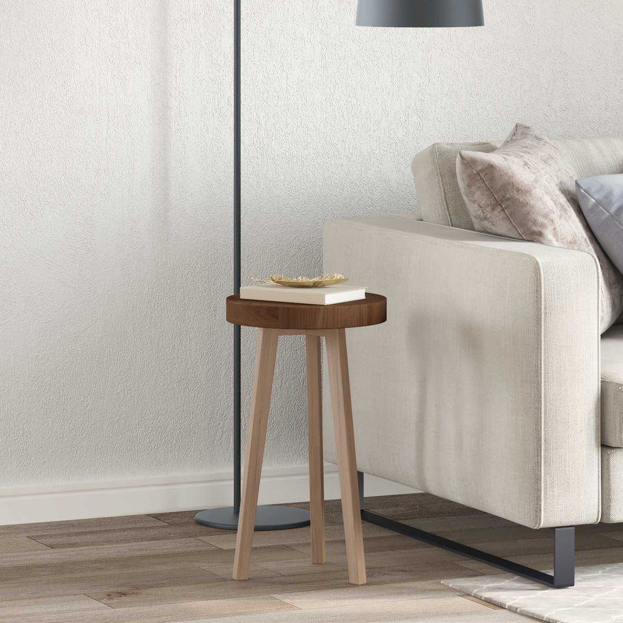 Tafelblad Licht Bruin Ø 30 x 4 cm Massief Eikenhout