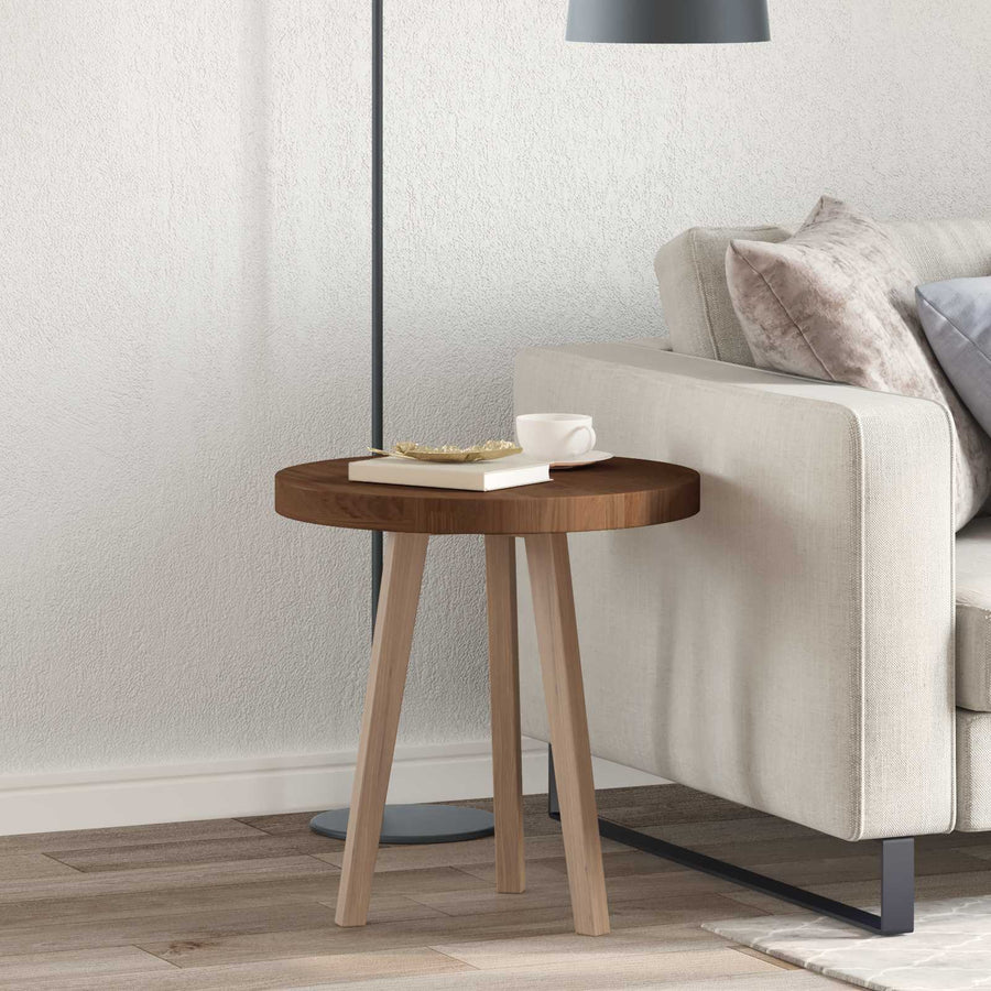 Tafelblad Licht Bruin Ø 50 x 4 cm Massief Eikenhout