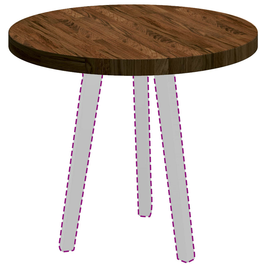 Tafelblad Licht Bruin Ø 60 x 4 cm Massief Eikenhout