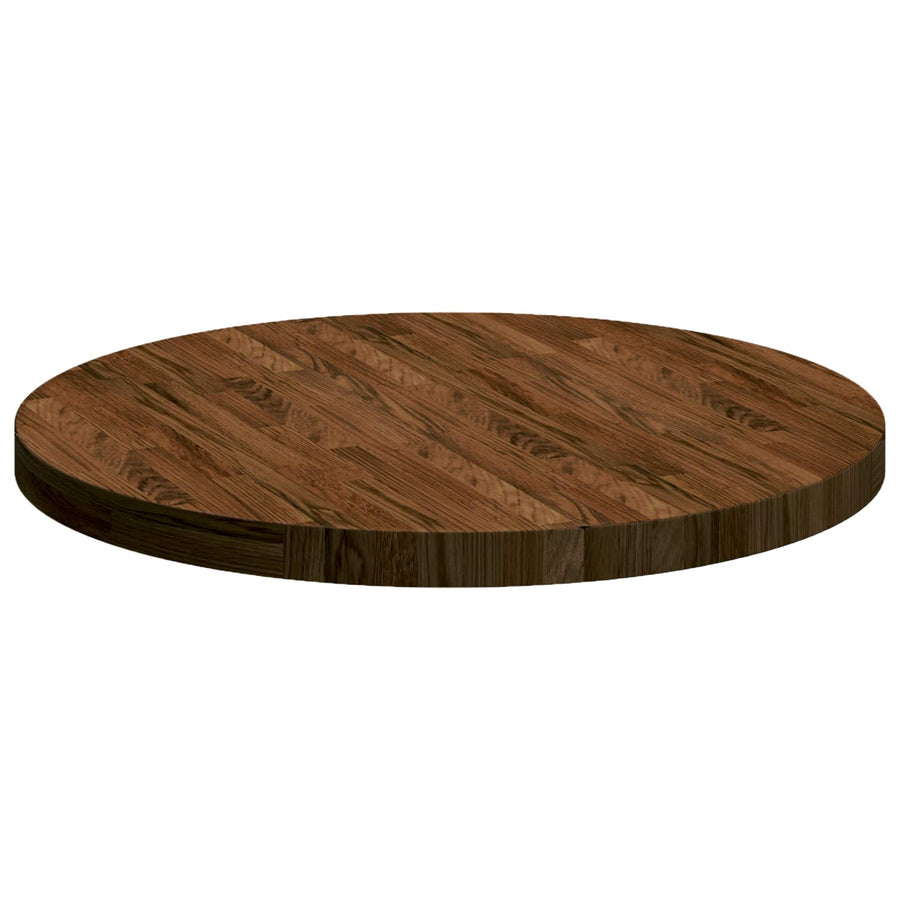 Tafelblad Licht Bruin Ø 70 x 4 cm Massief Eikenhout