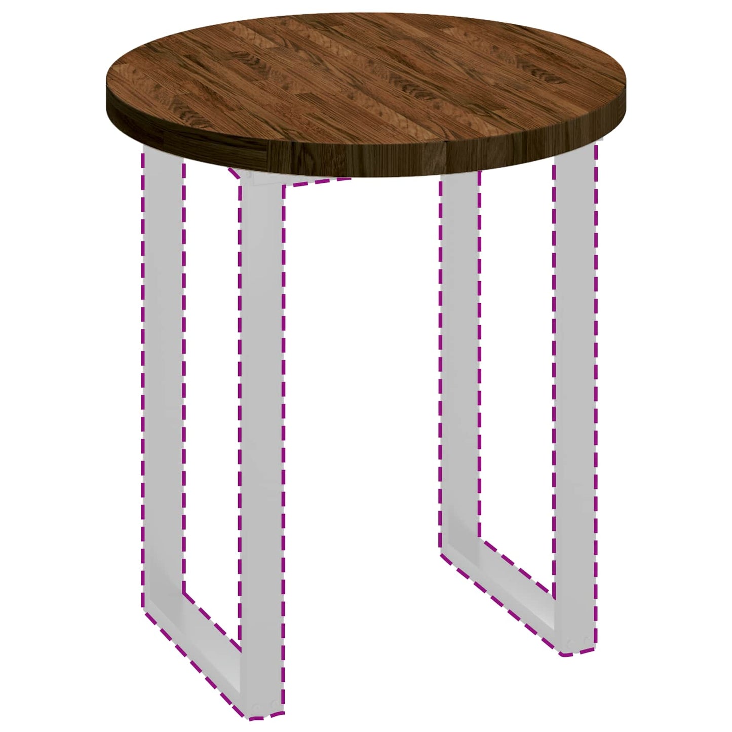 Tafelblad Licht Bruin Ø 70 x 4 cm Massief Eikenhout