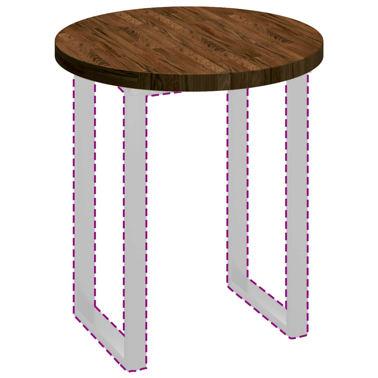Tafelblad Licht Bruin Ø 70 x 4 cm Massief Eikenhout