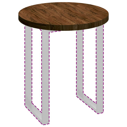 Tafelblad Licht Bruin Ø 70 x 4 cm Massief Eikenhout