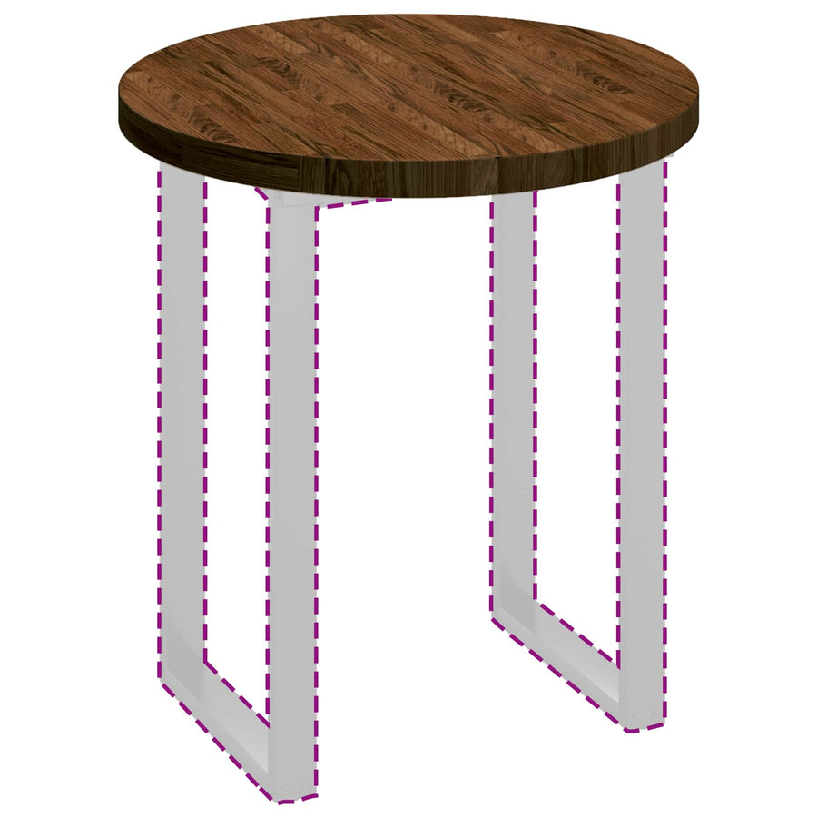 Tafelblad Licht Bruin Ø 70 x 4 cm Massief Eikenhout