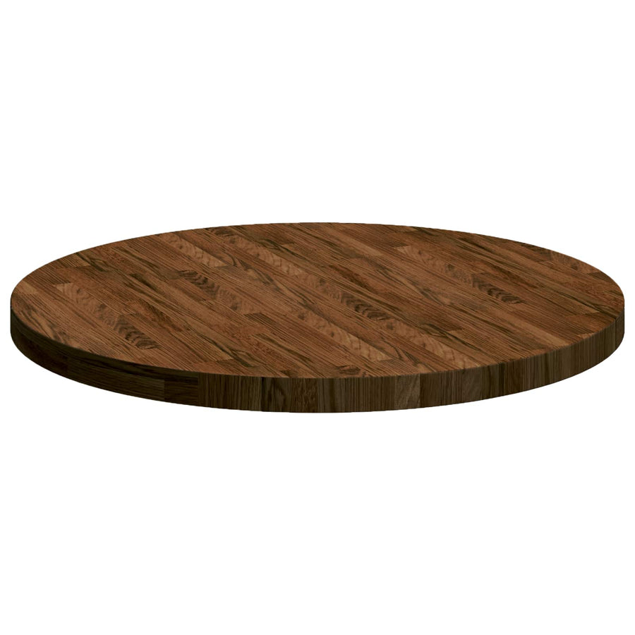 Tafelblad Licht Bruin Ø 80 x 4 cm Massief Eikenhout