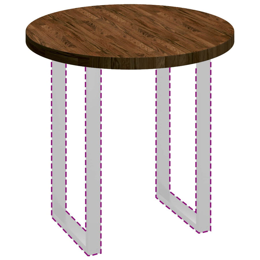 Tafelblad Licht Bruin Ø 80 x 4 cm Massief Eikenhout