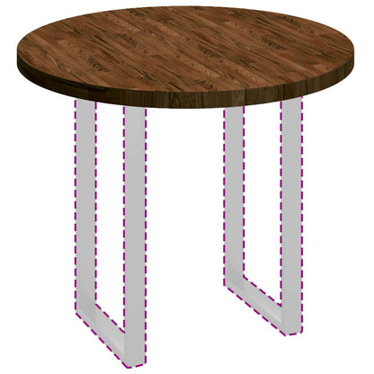 Tafelblad Licht Bruin Ø 90 x 4 cm Massief Eikenhout