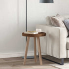 Tabletop Dark Brown Ø 40 x 4 cm Solid Oak