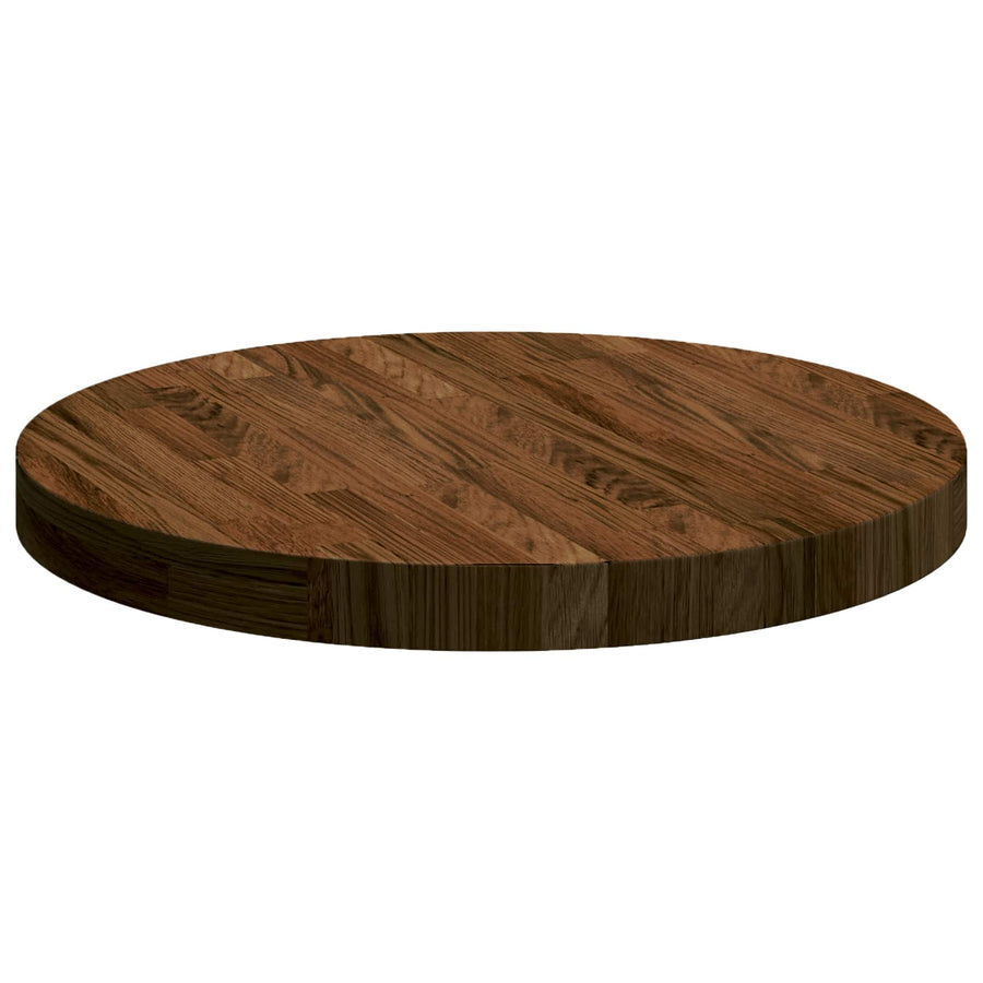 Tafelblad Donkerbruin Ø 50 x 4 cm Massief Eikenhout