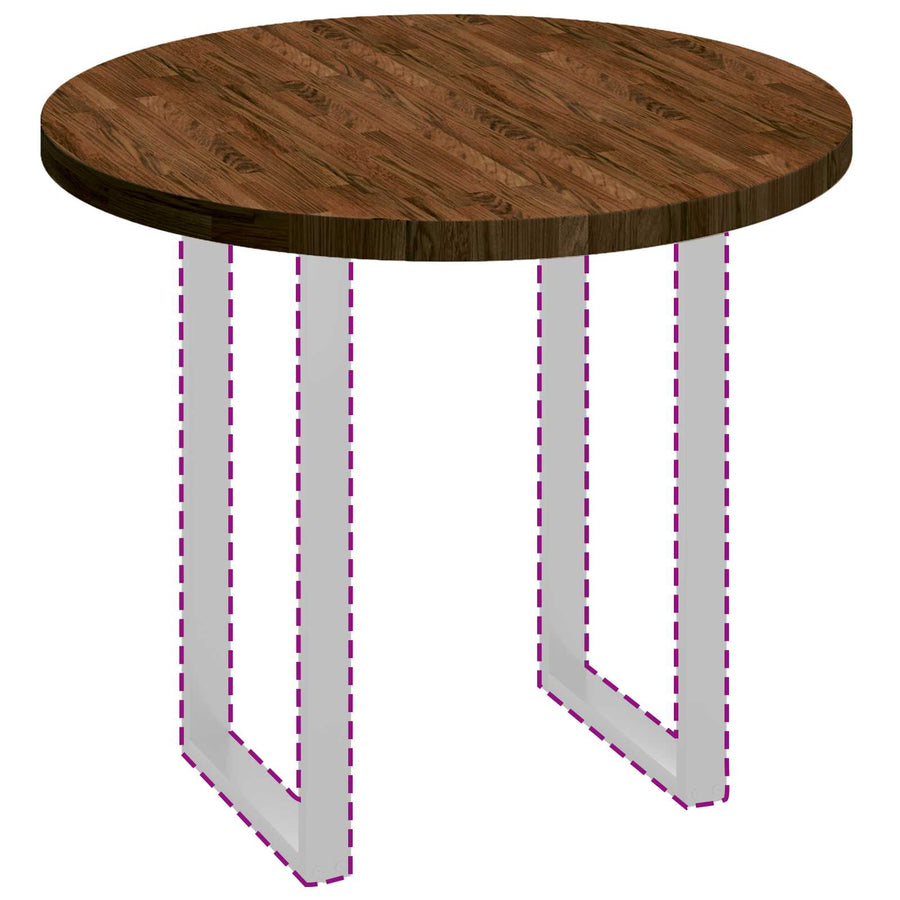 Tafelblad Donkerbruin Ø 90 x 4 cm Massief Eikenhout