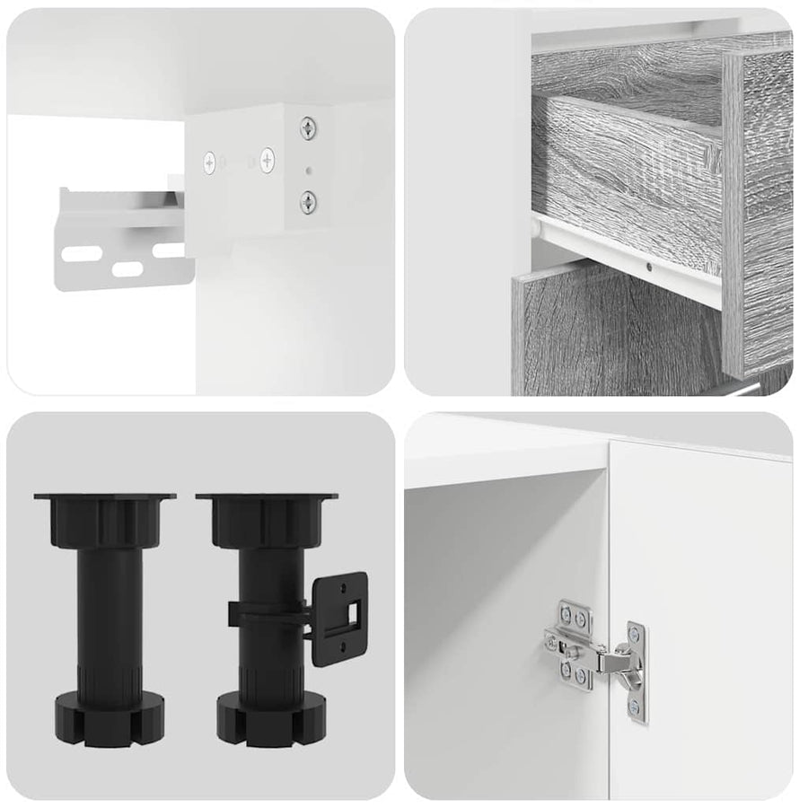 Keukenkastenset Lyon 4 pcs Grijs sonoma 140 x 46 x 81.5 cm