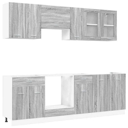 Keukenkastenset met lade Lyon 8 pcs Grijs Sonoma Bewerkt hout