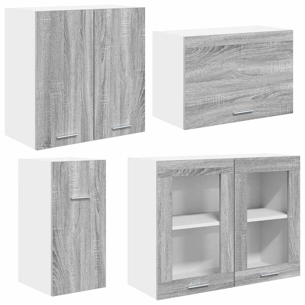 Keukenkastenset met lade Lyon 8 pcs Grijs Sonoma Bewerkt hout