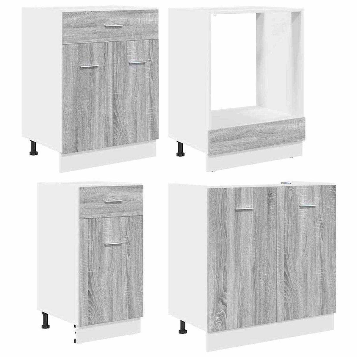 Keukenkastenset met lade Lyon 8 pcs Grijs Sonoma Bewerkt hout