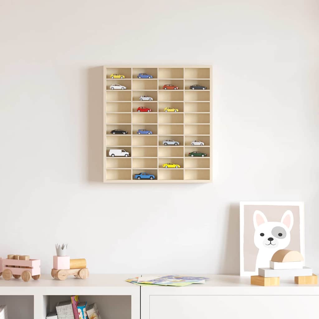 Muurdisplaykast met plank Beige 40 x 4,5 x 43 cm Bewerkt hout