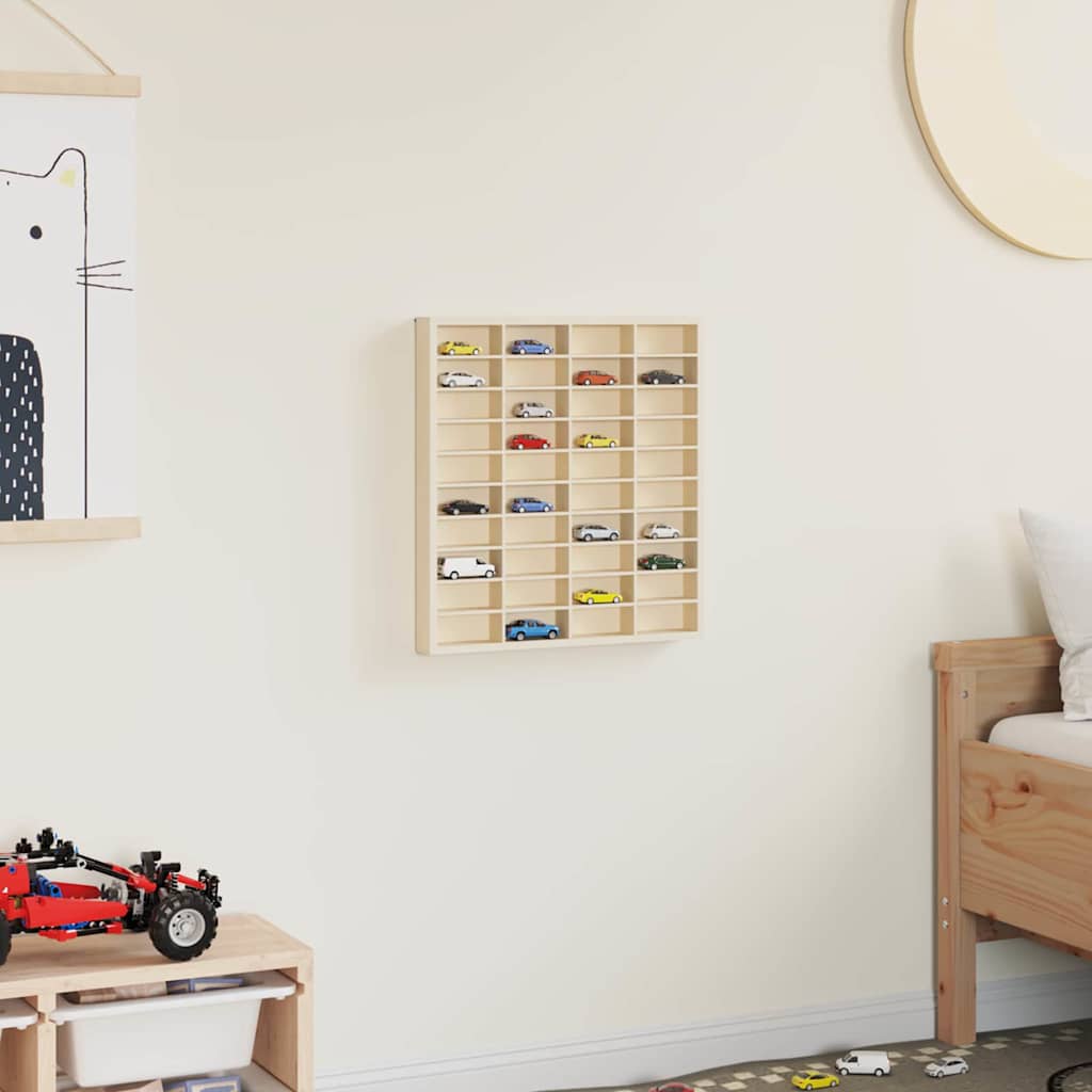 Muurdisplaykast met plank Beige 40 x 4,5 x 43 cm Bewerkt hout