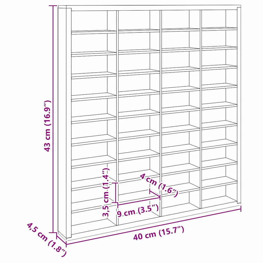 Muurdisplaykast met plank Beige 40 x 4,5 x 43 cm Bewerkt hout