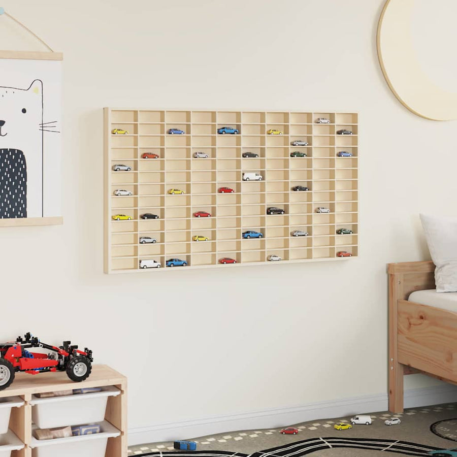 Muurdisplaykast met plank Beige 98 x 4,5 x 55 cm Bewerkt hout