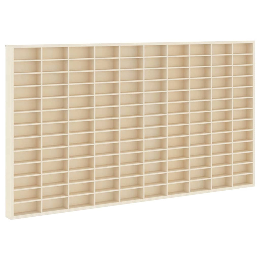 Muurdisplaykast met plank Beige 98 x 4,5 x 55 cm Bewerkt hout