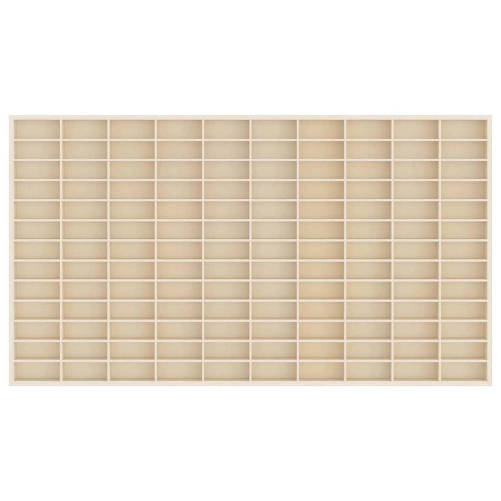 Muurdisplaykast met plank Beige 98 x 4,5 x 55 cm Bewerkt hout