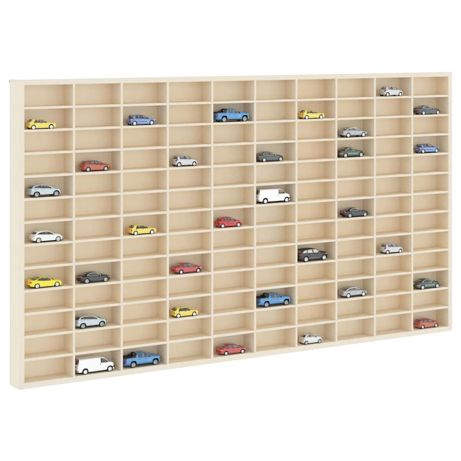 Muurdisplaykast met plank Beige 98 x 4,5 x 55 cm Bewerkt hout