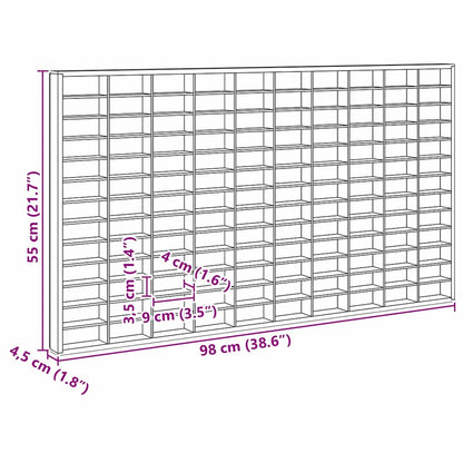 Muurdisplaykast met plank Beige 98 x 4,5 x 55 cm Bewerkt hout