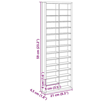 Display Case met opslag Bruin 21 x 4,5 x 59 cm Bewerkt hout
