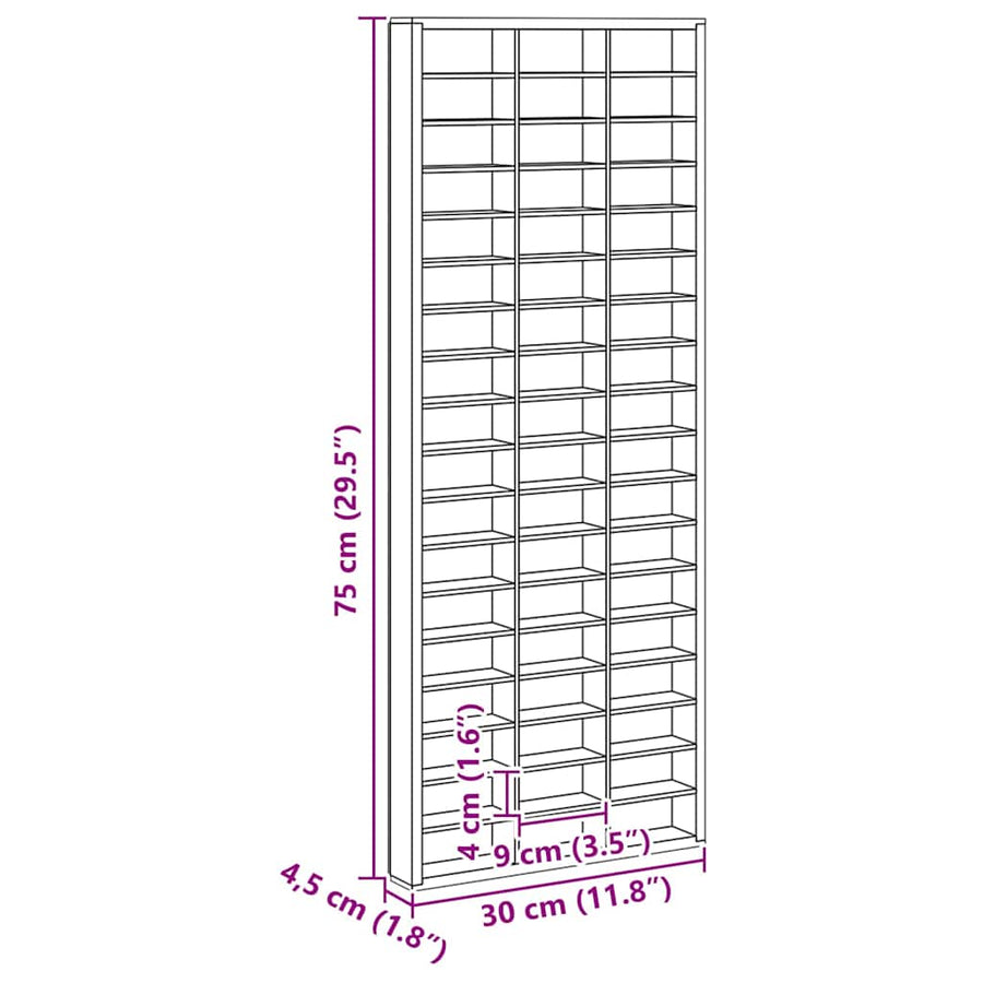 Display Case met opslag Bruin 30 x 4,5 x 75 cm Bewerkt hout