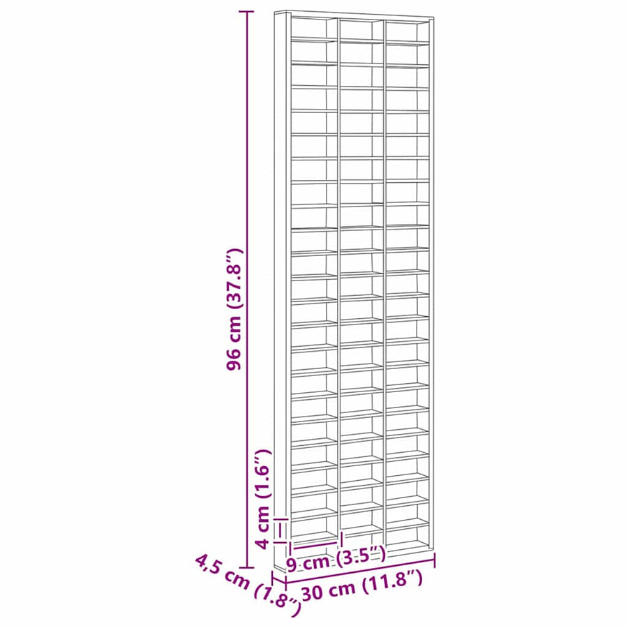 Display Case met opslag Bruin 30 x 4.5 x 96 cm Bewerkt hout